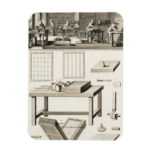 Magnet Flexible L'atelier et les outils d'un marbler de papier, de