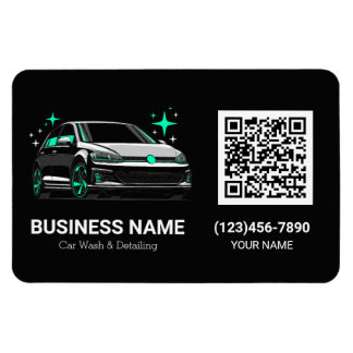 Magnet Flexible Lavage de voiture mobile et détail code QR personn