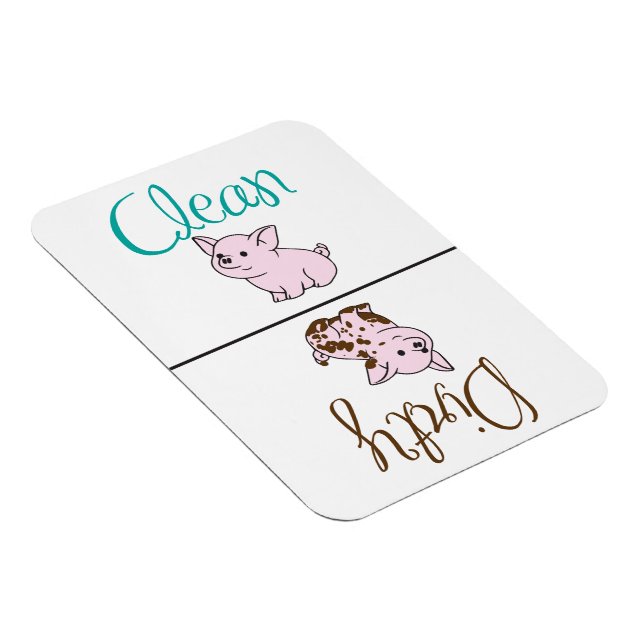 Magnet Flexible Lave-vaisselle adorable Aimant Piggies propres/sal (Côté Droit)