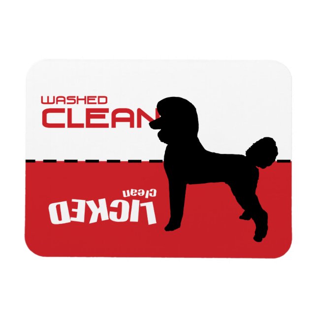 Magnet Flexible Lave-vaisselle en silhouette de caniche magnétique (Horizontal)
