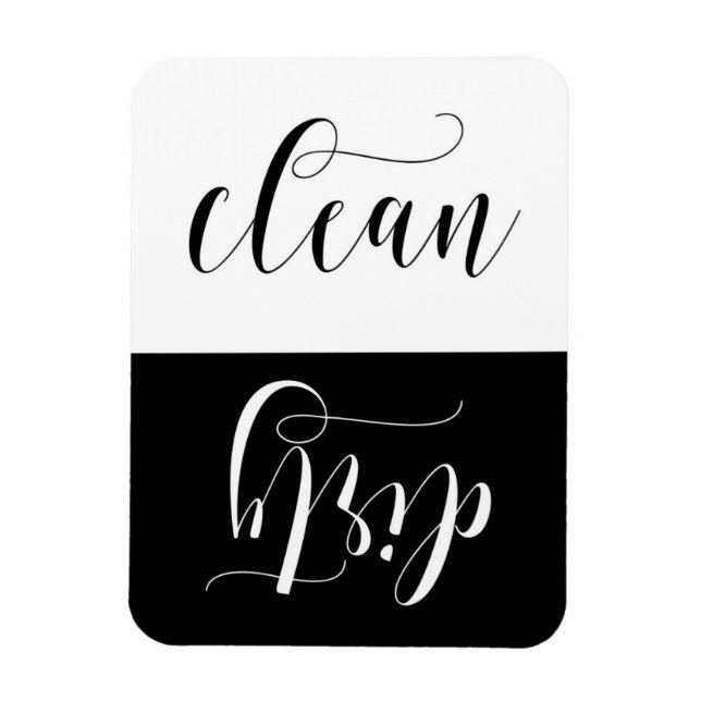 Magnet Flexible Lave-vaisselle moderne noir et blanc (Vertical)