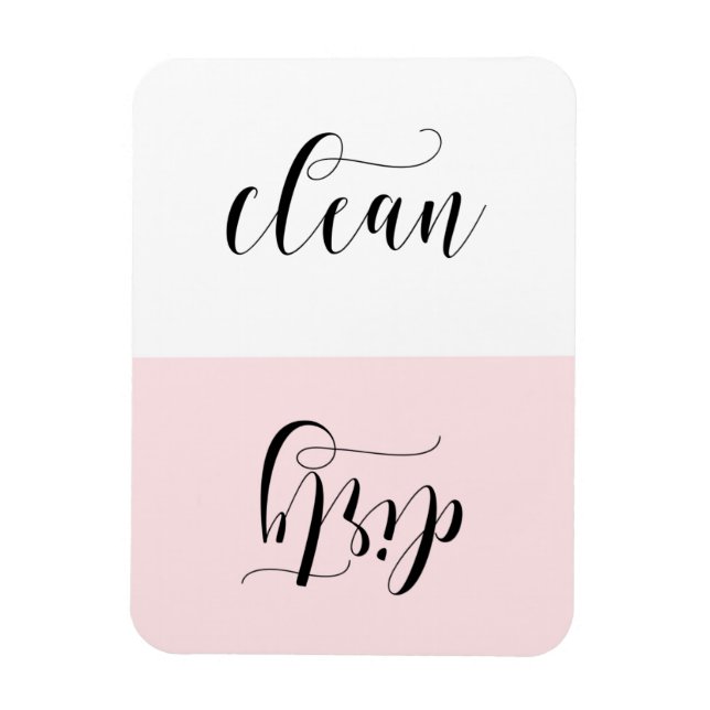 Magnet Flexible Lave-vaisselle moderne rose et noir (Vertical)