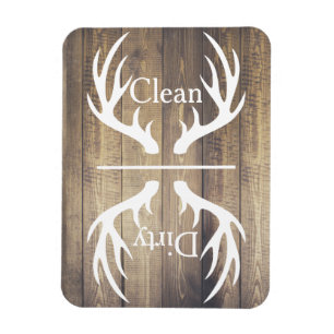 Magnet Flexible Lave-vaisselle rustique en bois de cerf blanc