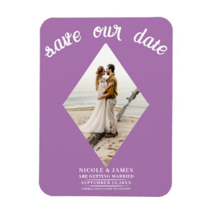 Magnet Flexible Lavender Lilac Diamond photo mariage Enregistrer l