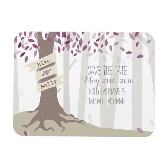Magnet Flexible Lavender Woodland Enregistrer l'aimant de date (Horizontal)