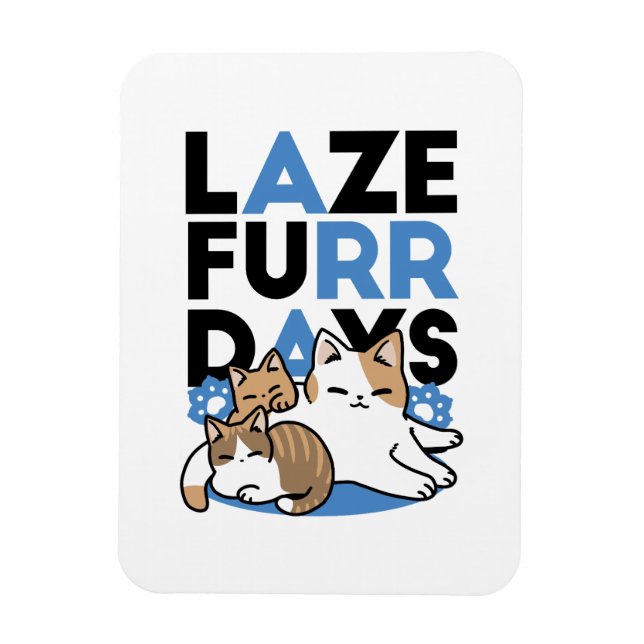 Magnet Flexible Laze Furr Days - Cute Lazy Cats Design (Vertical)