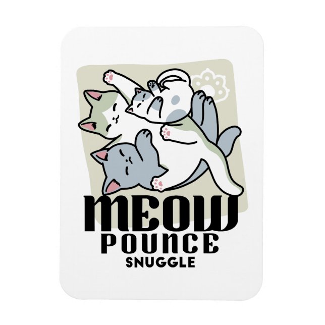 Magnet Flexible Laze Furr Days - Cute Lazy Cats Design (Vertical)