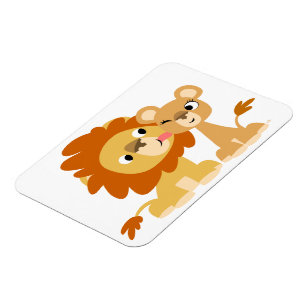 Magnet Flexible Le Baiser : Joli dessin Lion Couple Aimant Flexibl
