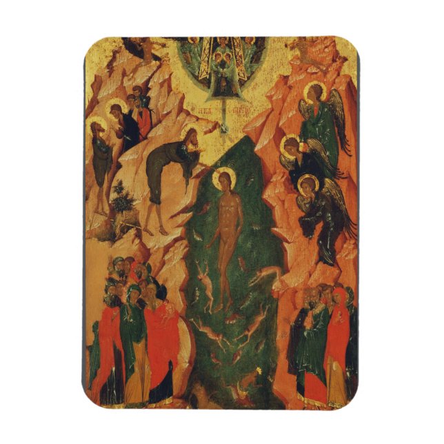 Magnet Flexible Le baptême de Jésus-Christ icône byzantine (Vertical)