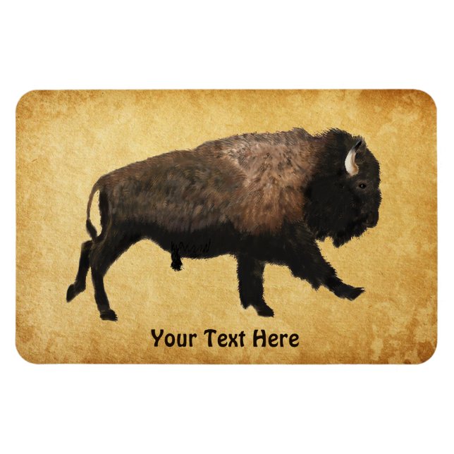 Magnet Flexible Le Bison De Galage Sur Papier Ancien (Horizontal)