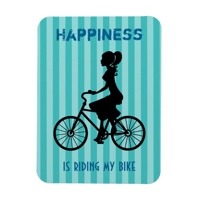 Magnet Flexible Le Bonheur Est De Faire Mon Vélo - Silhouette Cycl (Vertical)