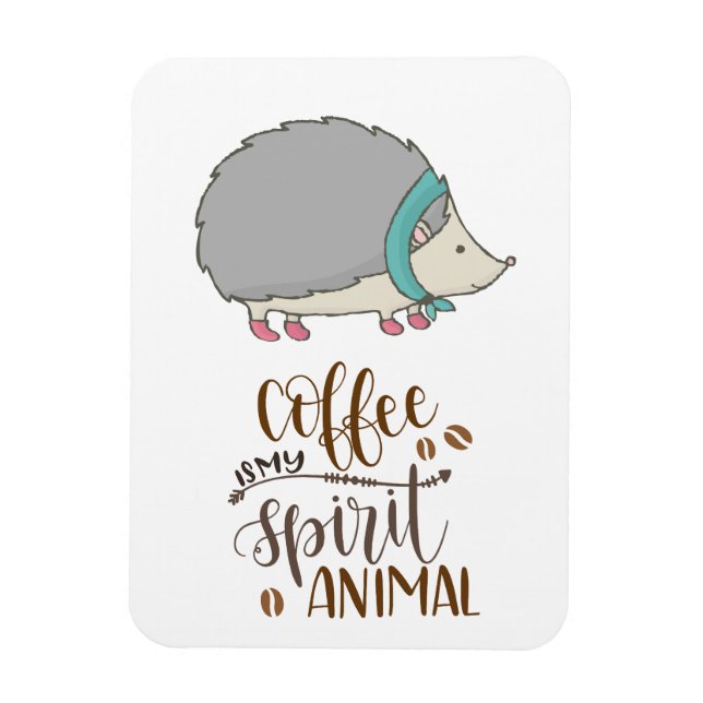 Magnet Flexible Le café est mon esprit Hérisson animal (Vertical)