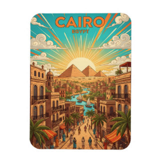 Magnet Flexible Le Caire Egypte Carte Postale de Voyage Vintage av