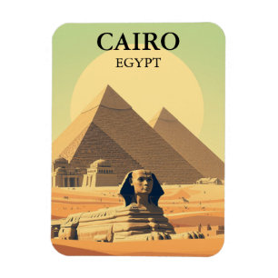 Magnet Flexible Le Caire Egypte Pyramides & Sphinx Voyage Vintage