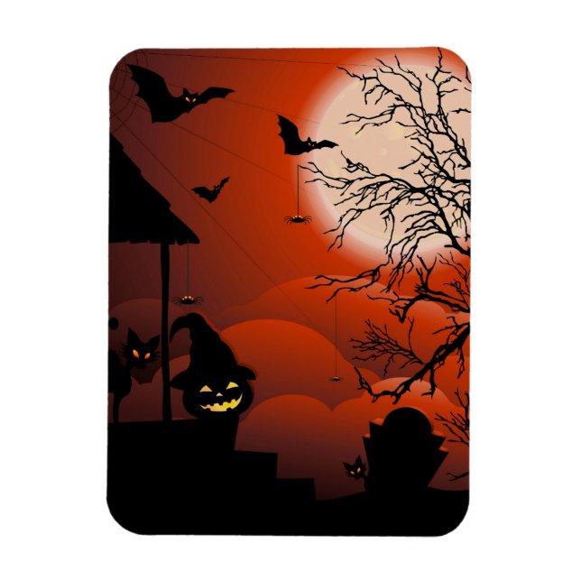 Magnet Flexible Le cauchemar de la lune sanglante d'Halloween (Vertical)