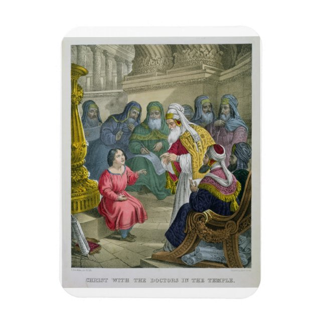 Magnet Flexible Le Christ avec les Médecins dans le Temple, d'une  (Vertical)
