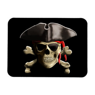 Magnet Flexible Le crâne de pirate de jolly roger