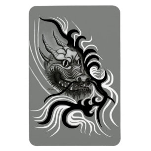Magnet Flexible Le dragon chinois à la toiture de tatouage