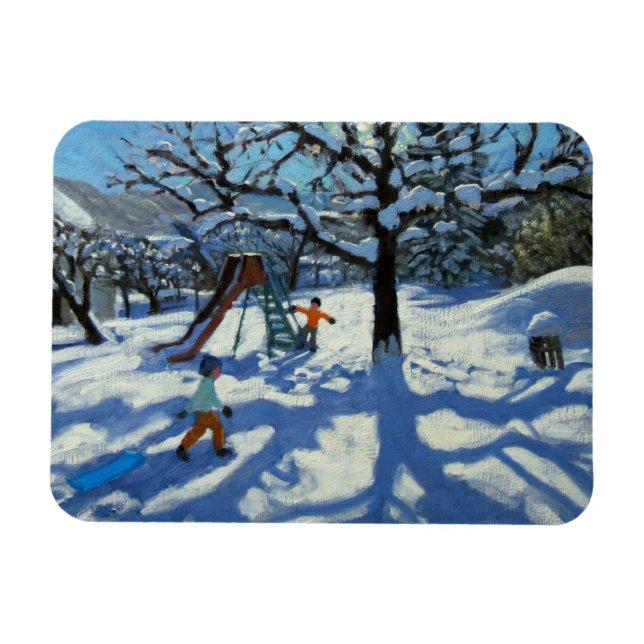 Magnet Flexible Le glissement en hiver Bourg St Moritz (Horizontal)