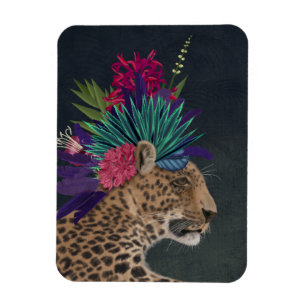 Magnet Flexible Le léopard aux têtes tropicales