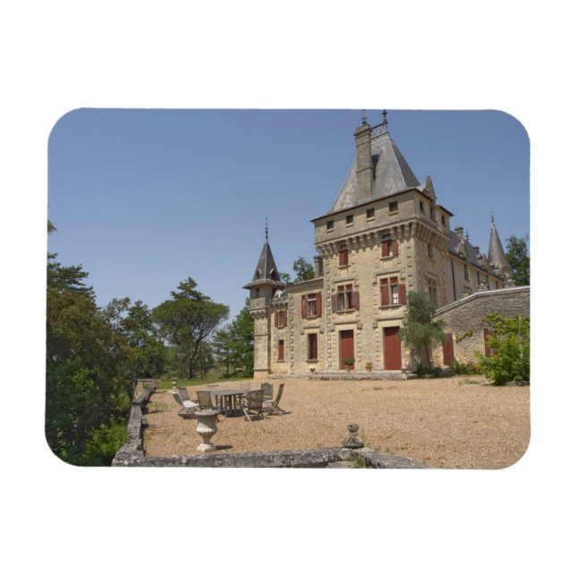 Magnet Flexible Le magnifique Château de Pressac et son jardin (Horizontal)