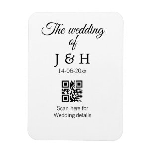 Magnet Flexible Le mariage d'ajouter le nom de couple QR code scan