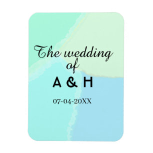 Magnet Flexible Le mariage du nom de couple lettre initiale date