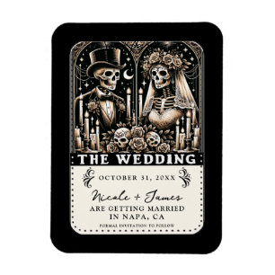 Magnet Flexible LE MARIAGE Tarots de squelettes Enregistrez la dat
