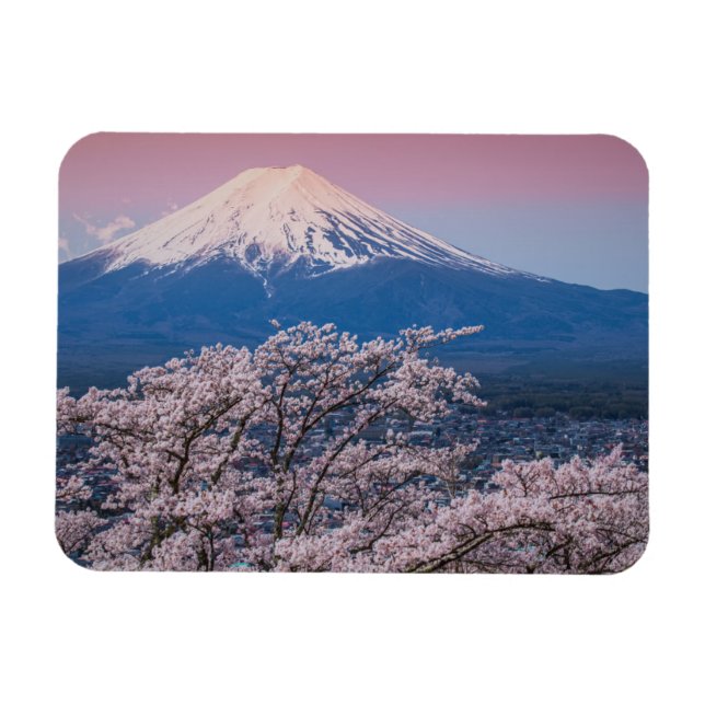 Magnet Flexible Le mont Fuji et les fleurs de cerisiers (Horizontal)