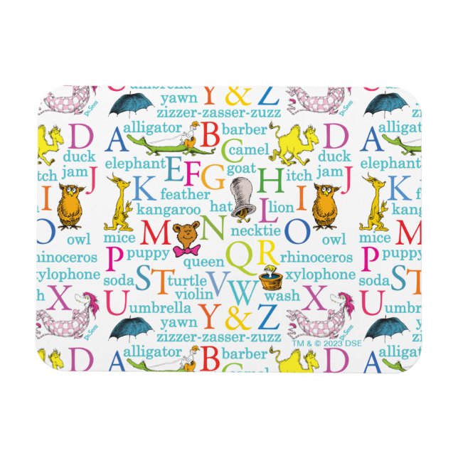 Magnet Flexible Le Motif ABC du Dr Seuss avec des mots (Horizontal)