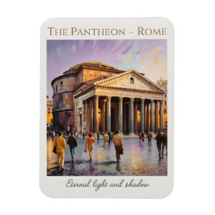 Magnet Flexible Le Panthéon Rome Italie Aquarelle Voyage Vintage
