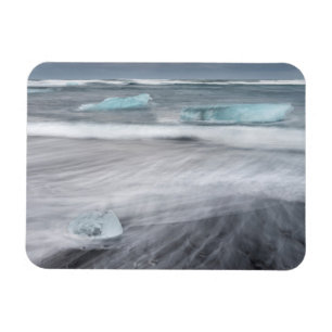Magnet Flexible Le paysage de la mer bruyante avec la glace, l'île