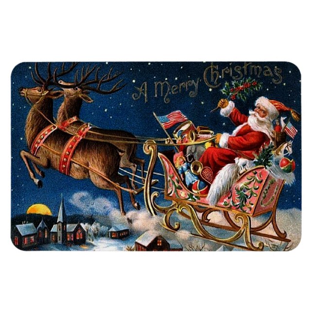 Magnet Flexible Le Père Noël arrive en ville (Horizontal)