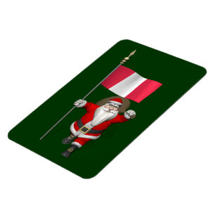 Magnet Flexible Le Père Noël Avec L'Ensigne Du Pérou