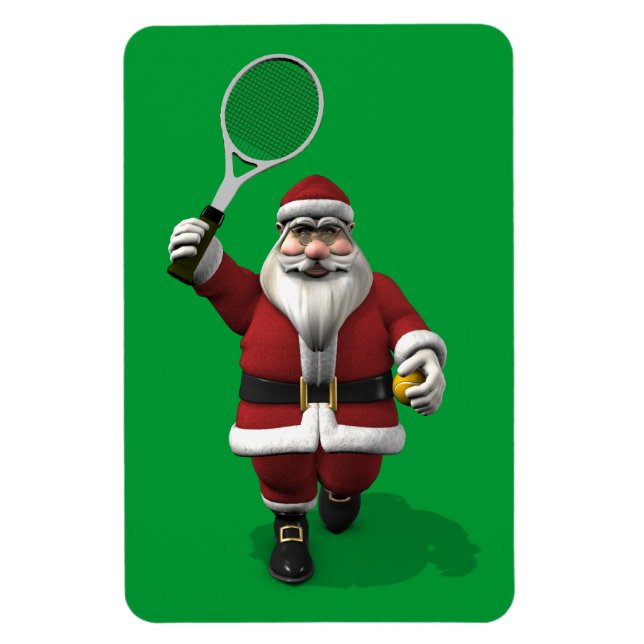 Magnet Flexible Le Père Noël Jouant Au Tennis (Vertical)