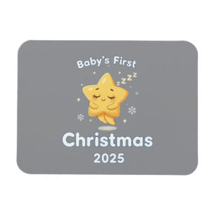 Magnet Flexible Le Premier Noël de Bébé 2025 Jolie Étoile Endormie