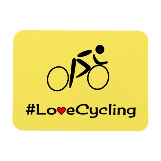 Magnet Flexible Le slogan cycliste de Love cyclist (Horizontal)