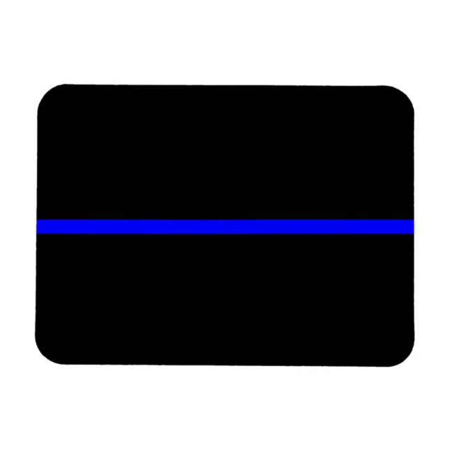 Magnet Flexible Le Symbolique Ligne Bleue Mince Horizontale Noir (Horizontal)