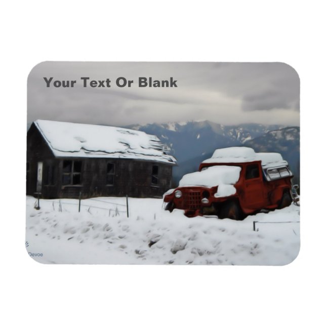 Magnet Flexible Le vieux camion rouge (Horizontal)