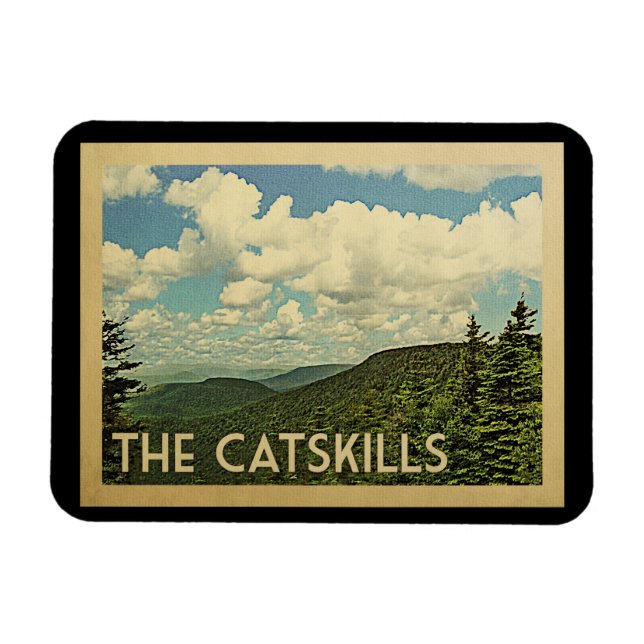 Magnet Flexible Le Vintage voyage de Catskills New York (Horizontal)