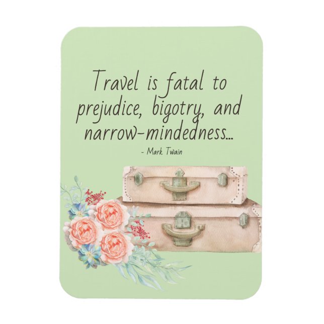 Magnet Flexible Le voyage est un faux Mark Twain Citation (Vertical)
