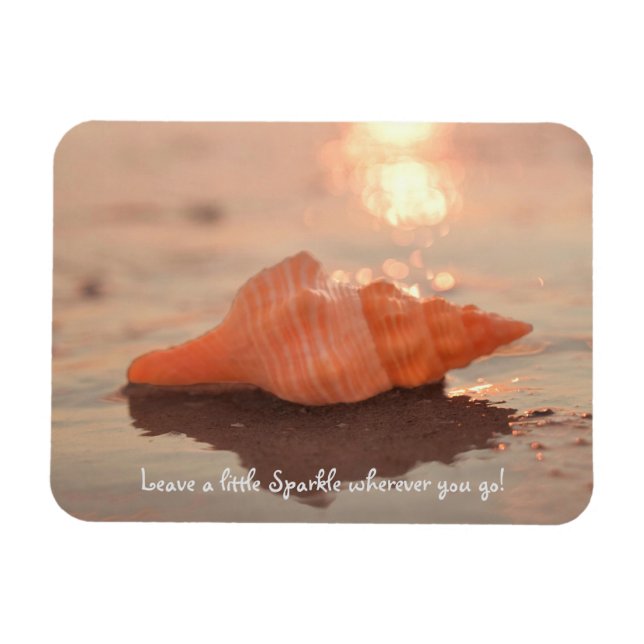 Magnet Flexible Leave a little Sparkle Horse conch Shell card (Horizontal)