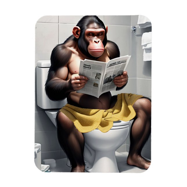 Magnet Flexible Lecture Information Age Ape, Hilarié Funny Chimp (Vertical)
