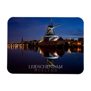 Magnet Flexible Leidschendam moulin à vent avec réflexion la nuit