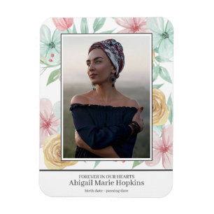 Magnet Flexible L'Élégant Pastel Floral Aux Funérailles De La M