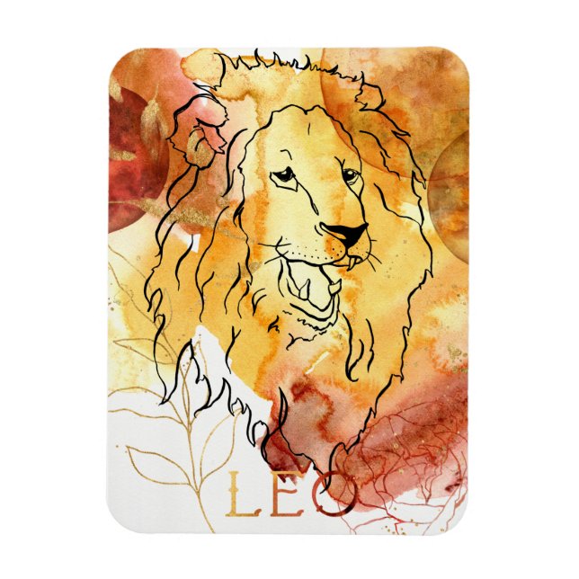 Magnet Flexible Léon anniversaire du lion zodiaque astrologie oran (Vertical)