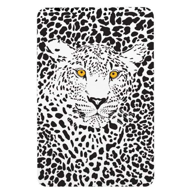 Magnet Flexible Léopard noir et blanc Camouflé dans le Motif de po (Vertical)