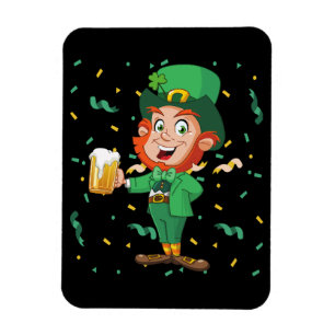 Magnet Flexible Leprechaun Boire Bière St. Patrick's Day