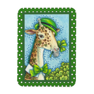 MAGNET FLEXIBLE LEPRECHAUN GIRAFFE, COLORÉ ST. JOUR DE PATRICK