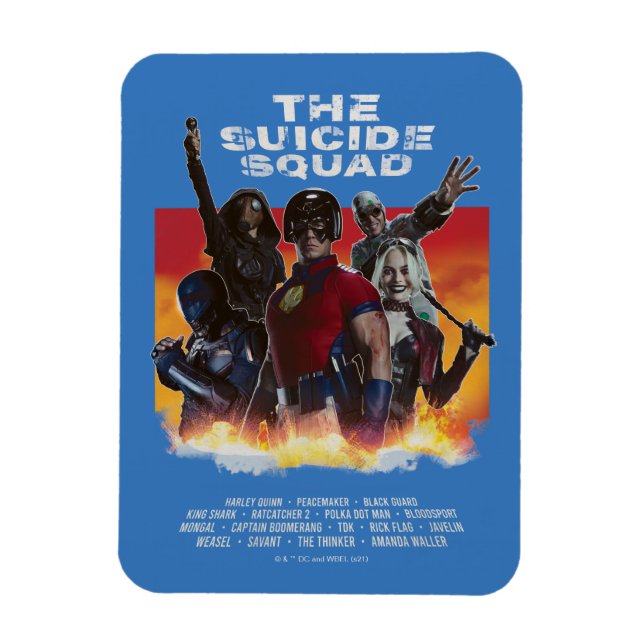 Magnet Flexible L'équipe du suicide | Poster de cinéma de style ré (Vertical)